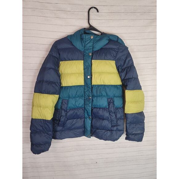 Eddie Bauer Stratustherm Hooded Down Jacket, sz Small - Picture 1 of 16
